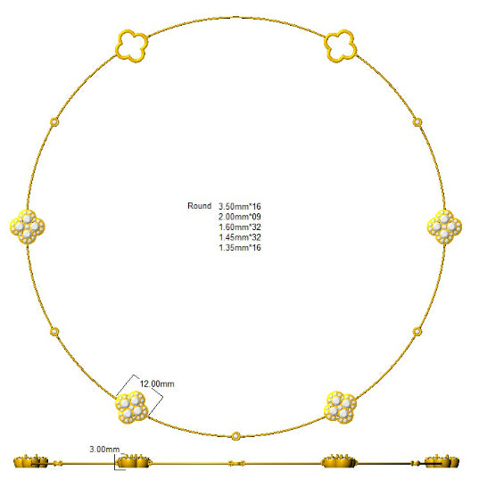 SN1853 — Necklace - 9k Yellow Gold detail