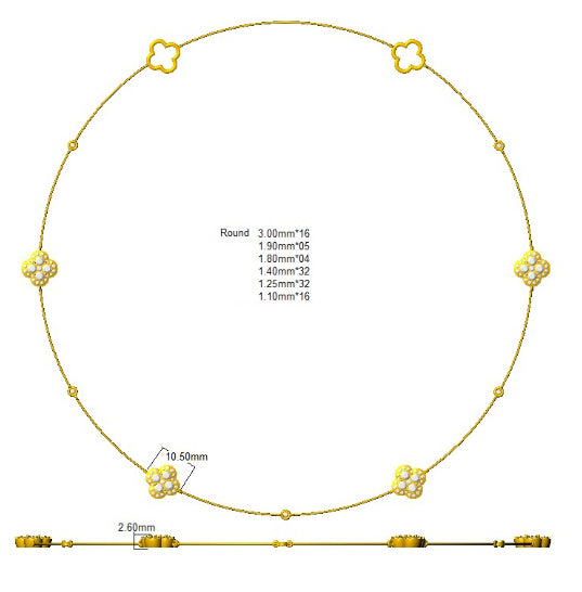 SN1854-18 — Necklace - 9k Yellow Gold detail