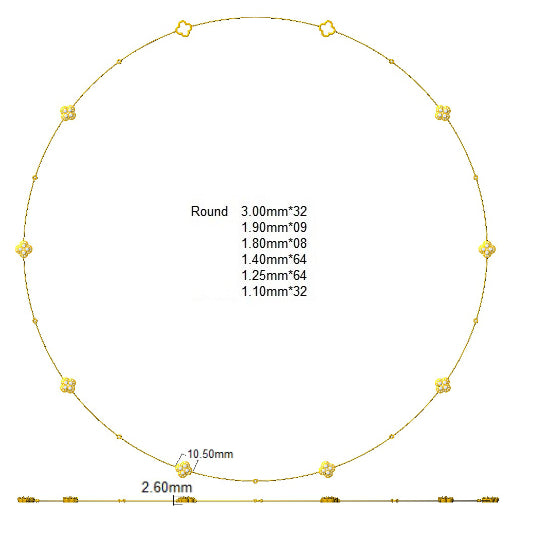 SN1854-36 — Necklace - 9k Yellow Gold detail