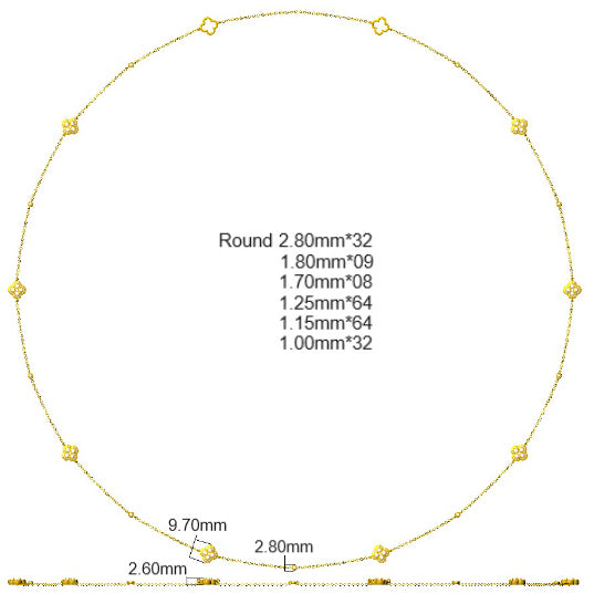 SN1855-36 — Necklace - 9k Yellow Gold detail
