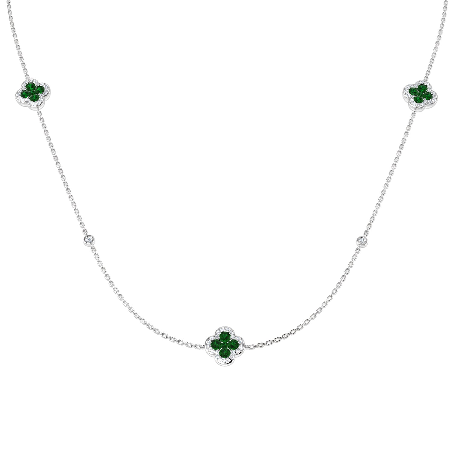 SN1855-36 — Necklace - 9k White Gold
