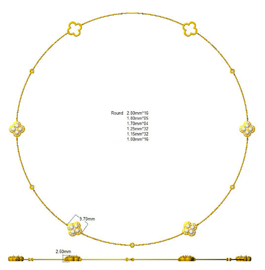 SN1855-18 — Necklace - 9k Yellow Gold detail