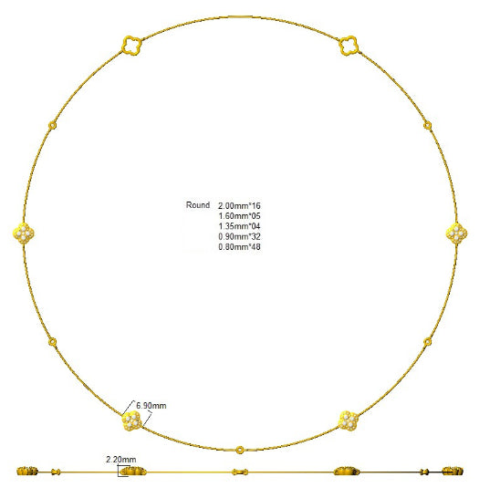 SN1856-18 — Necklace - 9k Yellow Gold detail