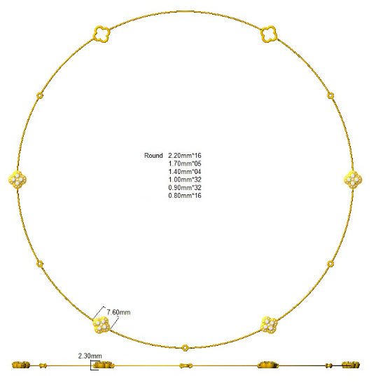 SN1857-18 — Necklace - 9k Yellow Gold detail