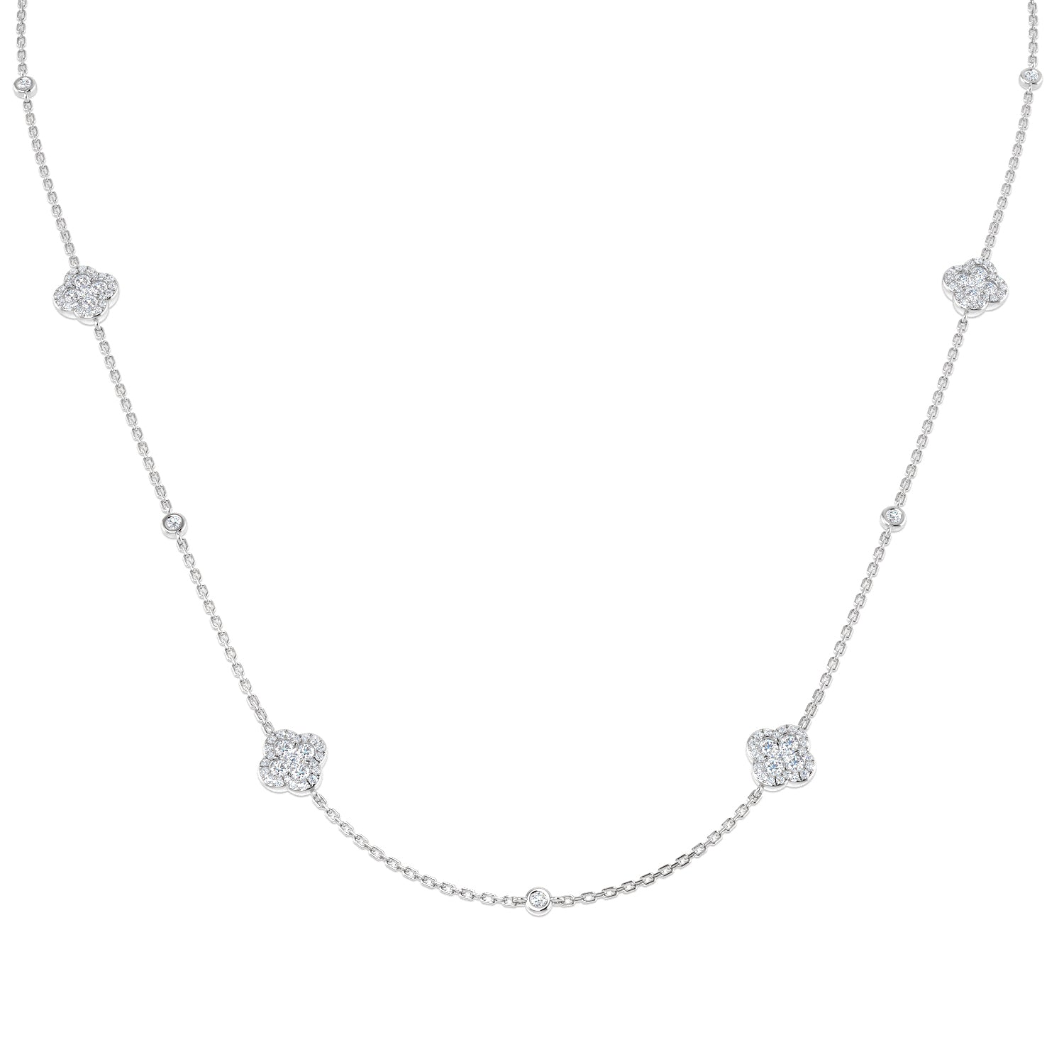 SN1857-18 — Necklace - 9k White Gold