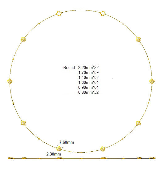 SN1857-36 — Necklace - 9k Yellow Gold detail