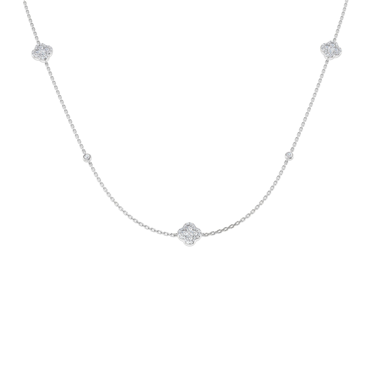 SN1857-36 — Necklace - 9k White Gold