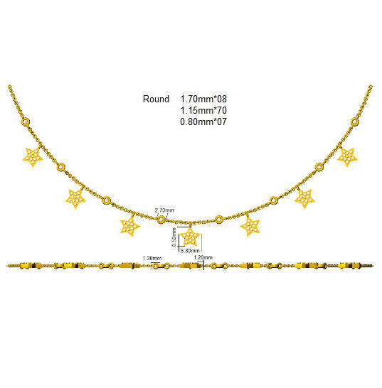 SN1858-18 — Necklace - 9k Yellow Gold detail