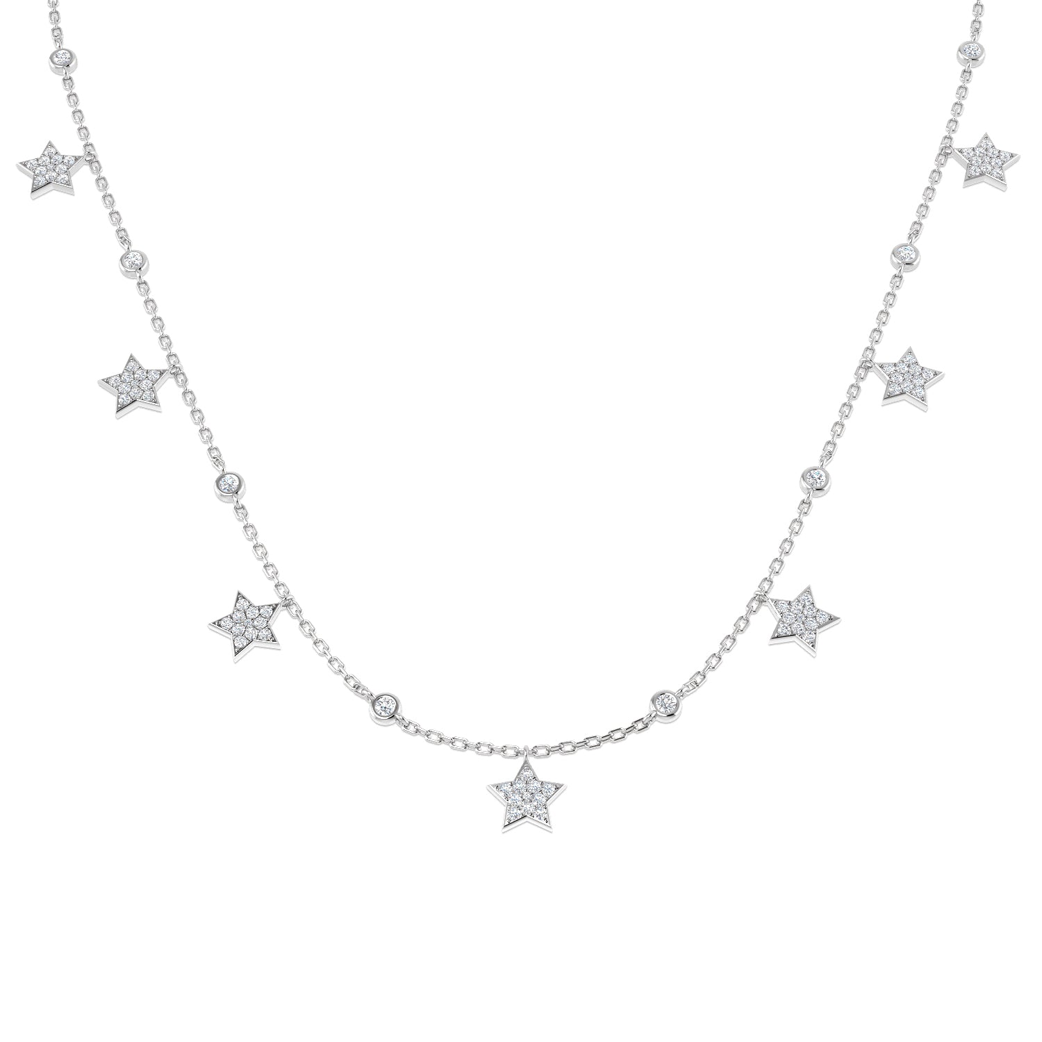 SN1858-18 — Necklace - 9k White Gold
