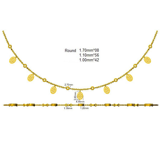 SN1859-18 — Necklace - 9k Yellow Gold detail