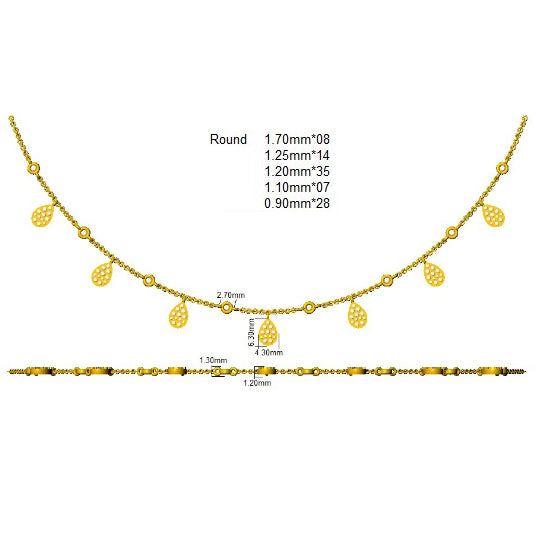 SN1860-18 — Necklace - 9k Yellow Gold detail