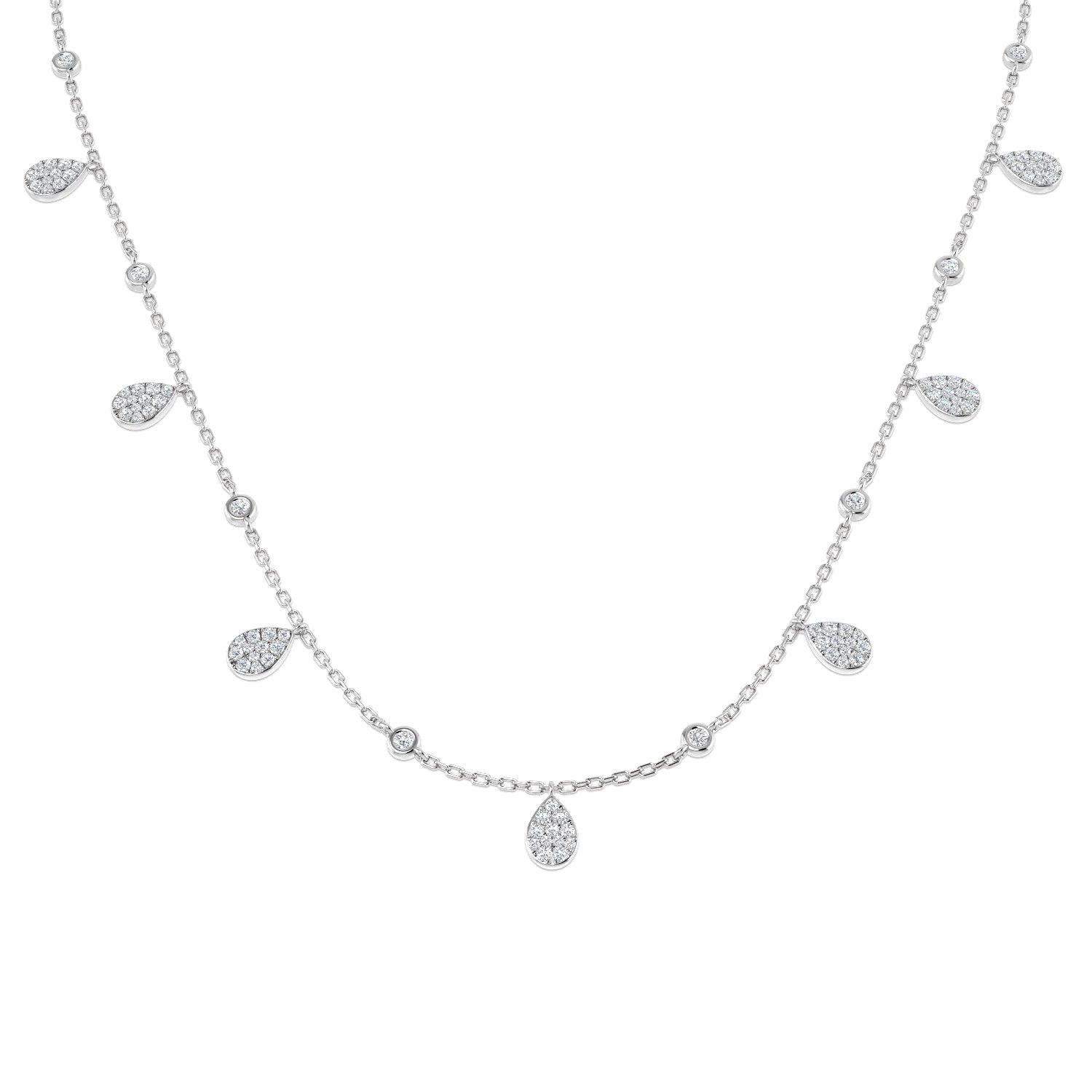 SN1860-18 — Necklace - 9k White Gold