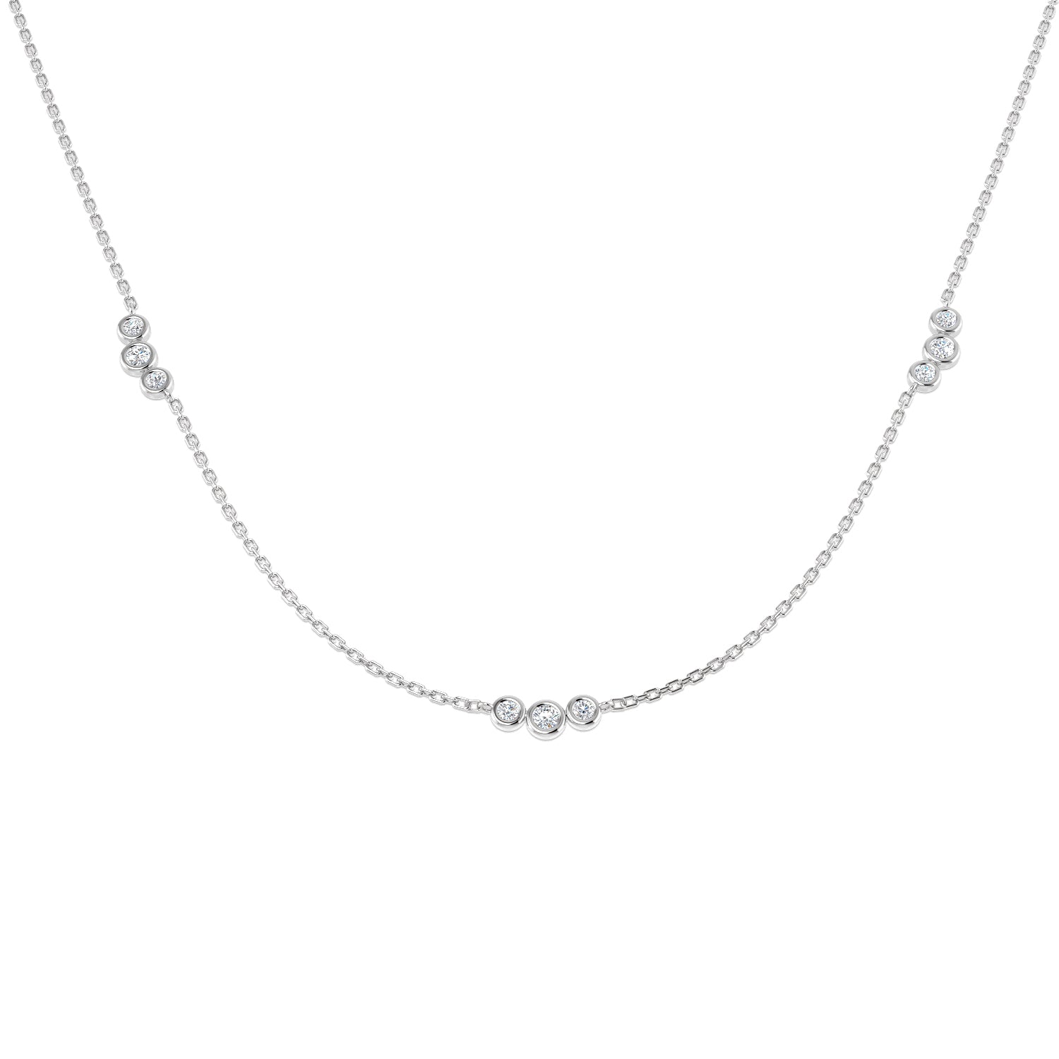 SN1861-18 — Necklace - 9k White Gold