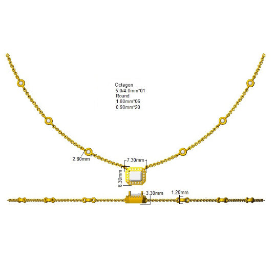 SN1865 — Necklace - 18 KT White Gold detail