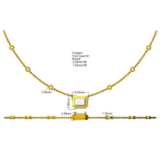 SN1866 — Necklace - 18 KT Yellow Gold detail