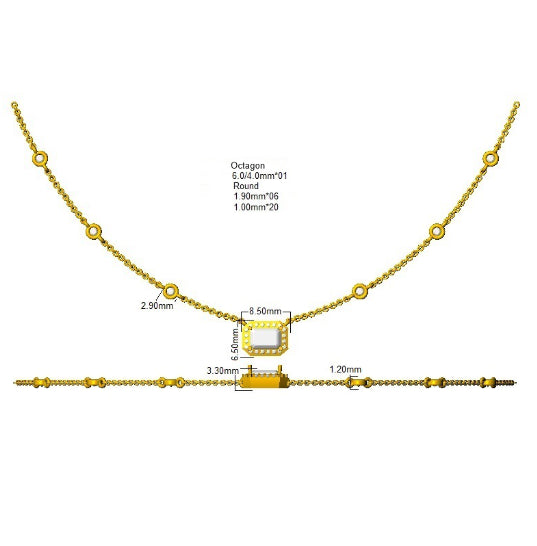 SN1867 — Necklace - 18 KT White Gold detail
