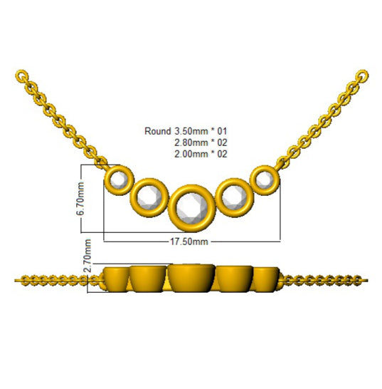 SN1888 — Necklace - 9k Yellow Gold detail