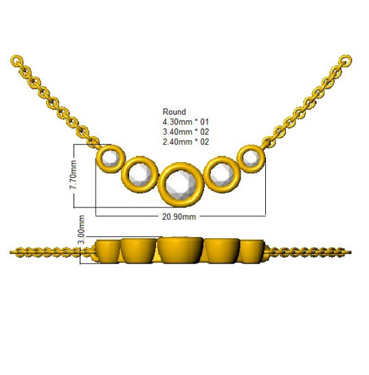 SN1889 — Necklace - 9k Yellow Gold detail