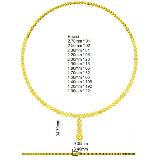 SN1895 — Necklace - 9k Yellow Gold detail