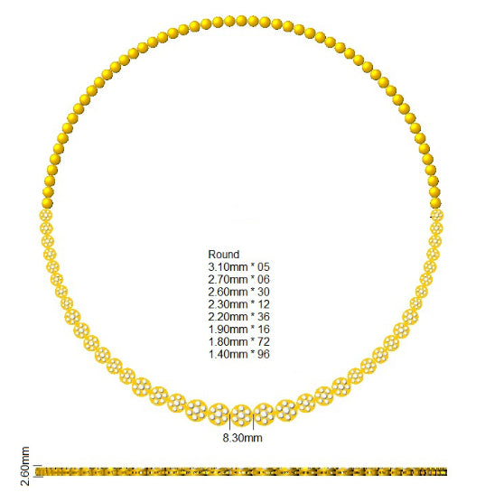 SN1900 — Necklace - 9k Yellow Gold detail