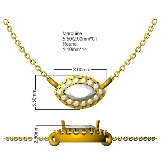 SN1904 — Necklace - 9k Yellow Gold detail