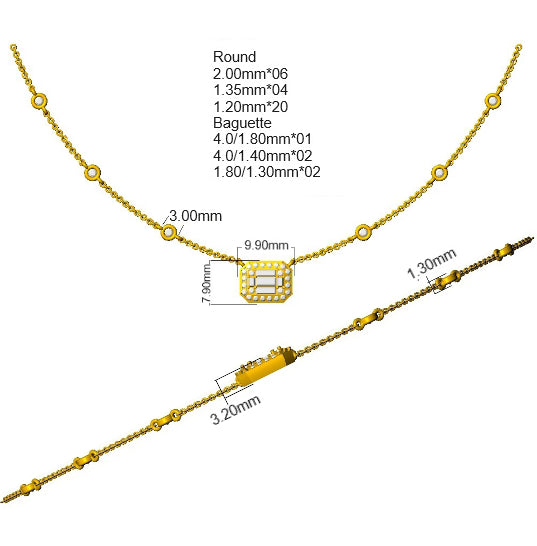 SN1916 — Necklace - 9k Yellow Gold detail