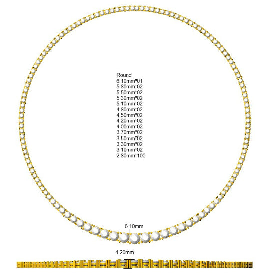 SN1922-17CT — Necklace - 9k Yellow Gold detail