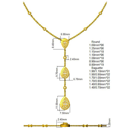 SN1941 — Necklace - 9k Yellow Gold detail