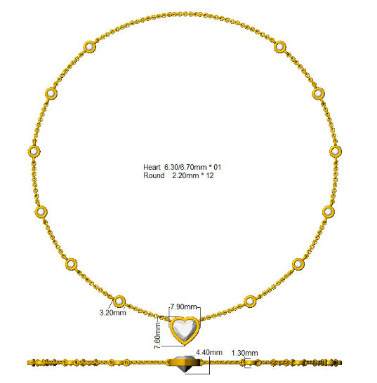 SN1949 — Necklace - 9k Yellow Gold detail