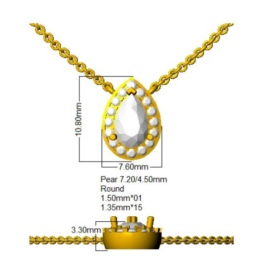 SN1953 — Necklace - 9k Yellow Gold detail