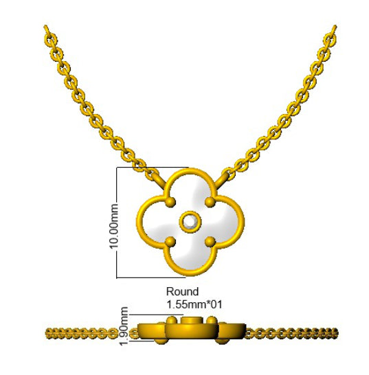 SN2015 — Necklace - 9k Yellow Gold detail