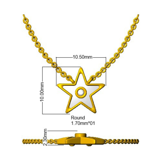 SN2019 — Necklace - 9k Yellow Gold detail
