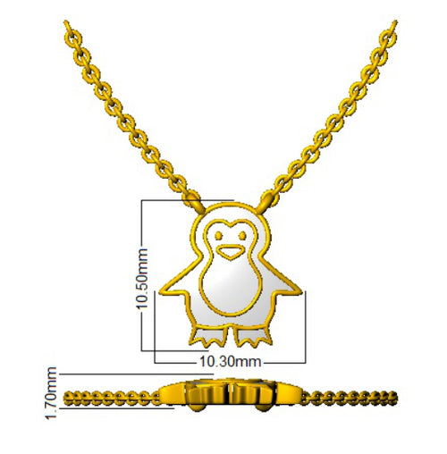 0.06ct Fancy Enamel Necklace in Platinum - 9k Yellow Gold detail
