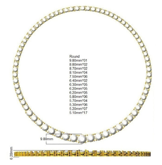 SN2029 — Necklace - 9k Yellow Gold detail