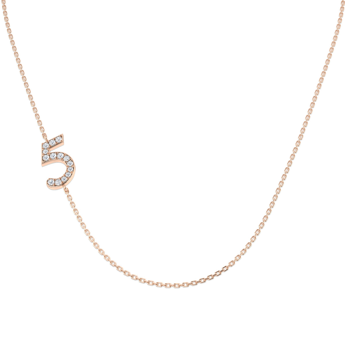 0.08ct Round Lab Diamond Necklace in Platinum - 9k Rose Gold