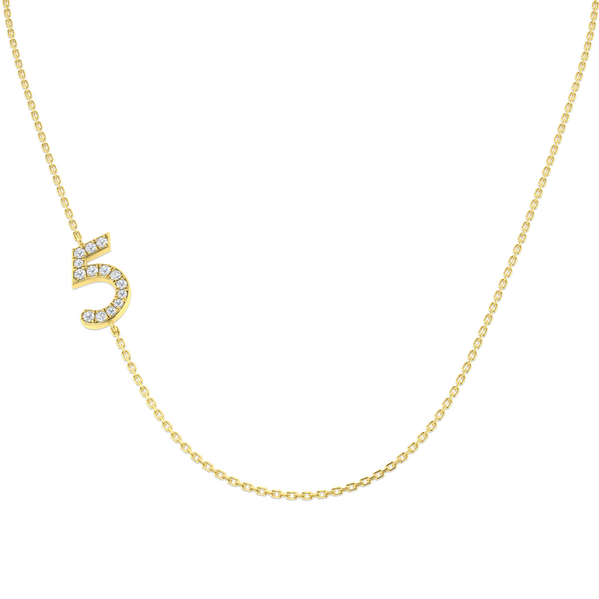 0.08ct Round Lab Diamond Necklace in Platinum - 9k Yellow Gold