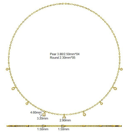 SN2117 — Necklace - 9k Yellow Gold detail