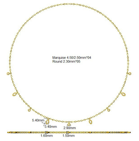 SN2118 — Necklace - 9k Yellow Gold detail