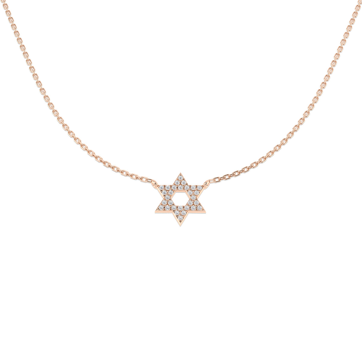 0.12ct Round Lab Diamond Necklace in Platinum - 9k Rose Gold