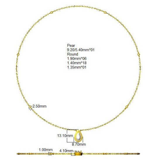 SN2130 — Necklace - 9k Yellow Gold detail