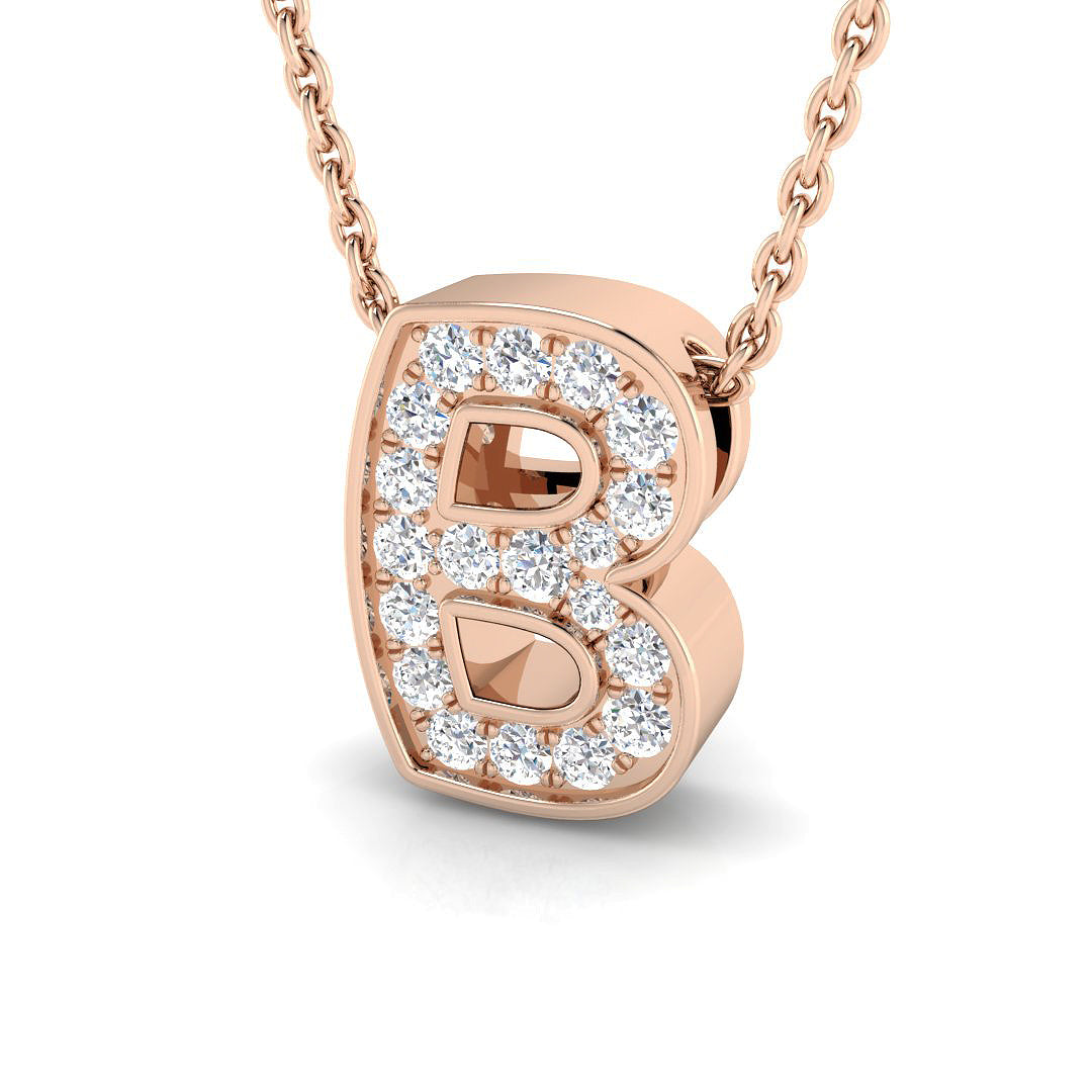 0.17ct Round Diamond Pendant in Platinum - 9k Rose Gold