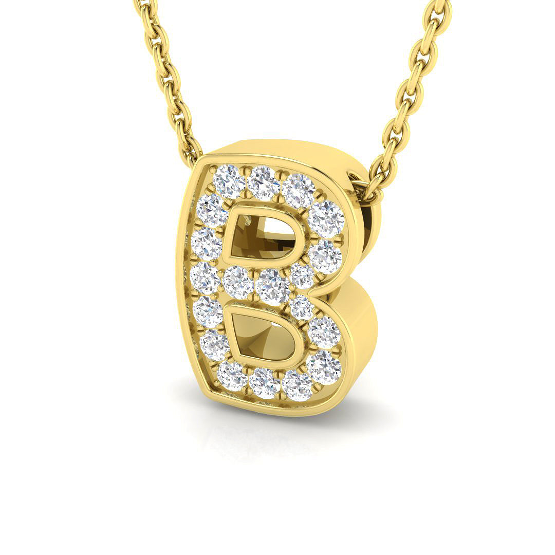 0.17ct Round Diamond Pendant in Platinum - 9k Yellow Gold
