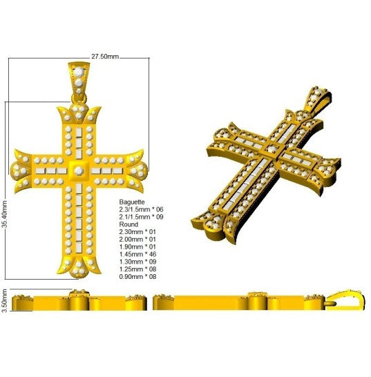 SP320 — Cross - 9k Yellow Gold detail