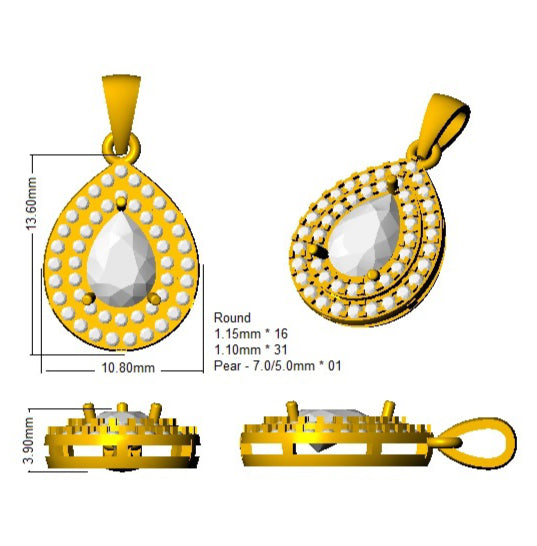 SP3540 — Pendant - 9k Yellow Gold detail