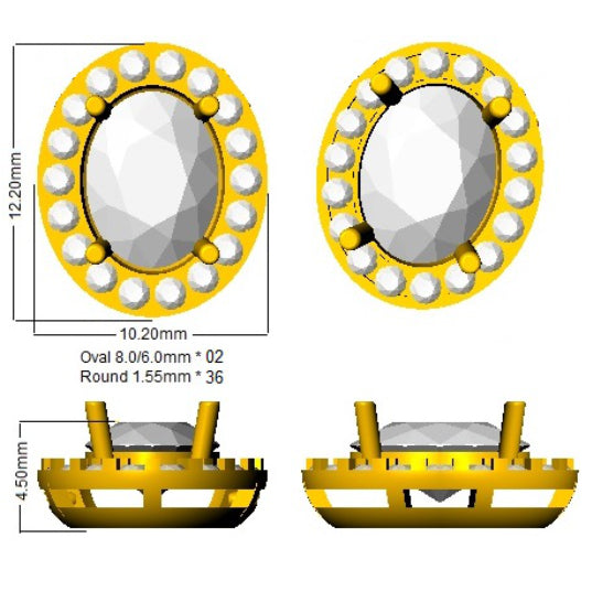 SP3566E — Earrings - 9k Yellow Gold detail