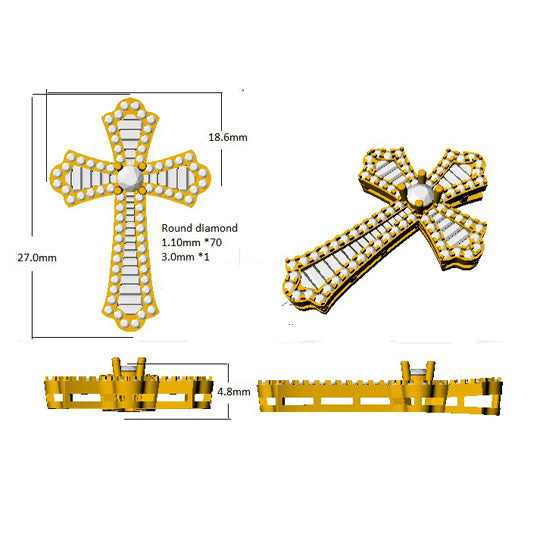 SP3801 — Cross - 9k Yellow Gold detail