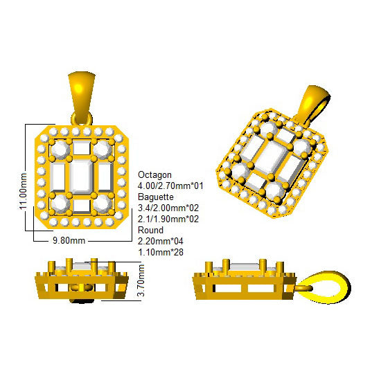 SP3855 — Pendant - 9k Yellow Gold detail