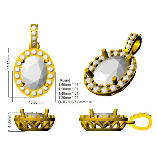 SP3925 — Pendant - 9k Yellow Gold detail