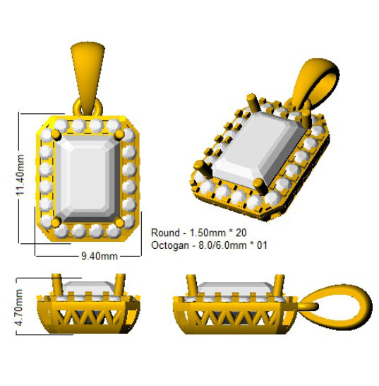 SP3952 — Pendant - 18k White Gold detail