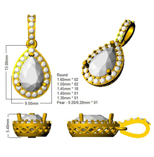 SP3986 — Pendant - 9k Yellow Gold detail